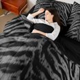 thumbnail image 5 of Manfei Vintage Tiger Print Queen Bedding, Tribal Abstract Bedding Comforter Set Queen, Black Gray, Black Reversible, 7 Pieces, 5 of 6