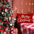 thumbnail image 3 of Christmas Pillow Covers Decorations Red Merry Christmas Farmhouse Throw Pillow Covers Great Gift for Christmas 12" x 20" 1 Pack, 3 of 7