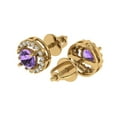 thumbnail image 2 of 14K Solid Gold Screw Back Stud Earrings for Women | 1.24 cttw Round Cut Simulated Alexandrite | Yellow Gold, 2 of 5