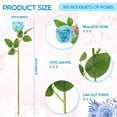 thumbnail image 2 of 100 Pieces Artificial Roses Flowers Bulk, Long Stem Realistic Fake Silk Roses Bouquet for Table Centerpiece Vases Wedding Party Kitchen Decor(Light Blue), 2 of 14