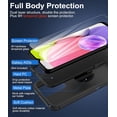 thumbnail image 3 of for Samsung Galaxy A03S Case, with Tempered Glass Screen Protector, Dust Proof Port Cover, Full Body Protection Rubber Cover Phone Case for Samsung Galaxy A03S/A02S, Black/Black, 3 of 16