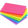 thumbnail image 1 of Notas adhesivas rayadas de 4 x 6 pulgadas, notas adhesivas de colores brillantes con súper adherencia, 45 hojas por bloc, 6 blocs por paquete, 1 of 5