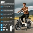 thumbnail image 3 of ASKGO K10 Electric Scooter with Seat, 650W Peak Motor, 14" Tires, 48V 15AH Electric Scooter Adults, 20MPH 30Miles Range Folding E Scooter for Adults Commuting Travel, 3 of 5