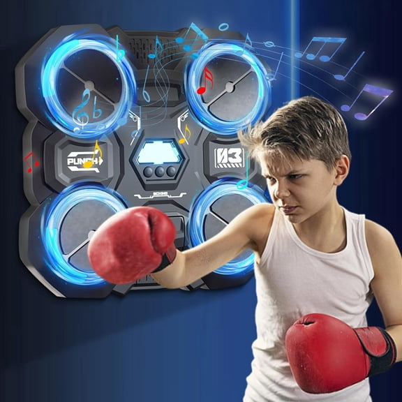 Music Boxing Machine Sport Toys, Smart Music Boxing Machine With LED Light Bluetooth Sensor, Wall Mounted Boxing Machine Target Training Equipment, 3 Speeds Punching