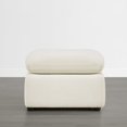 thumbnail image 5 of Spruce & Spring Upholstered Ottoman Footstool with Padded Cushion for Living Room and Bedroom, Cream White Fabric, 5 of 6