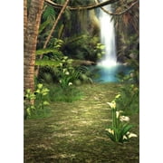 ABPHOTO 5x7ft Photography Backdrop Enchanting Jungle Waterfall Scenery Fairytale Forest Backdrops for Photo Shoots Lovers Party Game Adult Kids Baby