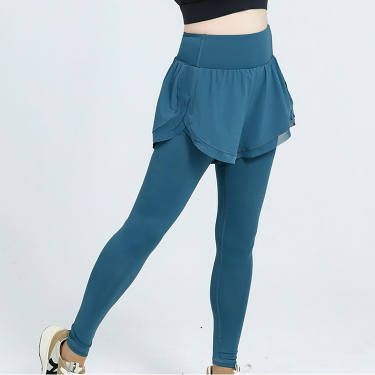 1 pcs Women's Casual Skirt Leggings Tennis Pants Sports Fitness Culottes  Gym Yoga Pants (Color : Blue, Size : X-Large) : : Clothing, Shoes  & Accessories