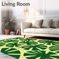 thumbnail image 2 of ODIKA 3'x5' Machine Washable Non-Slip Area Rug, Monstera Deliciosa Split Leaf Botanical Reversible Boho High Traffic Rug with Pad, Green, 702692, 2 of 8