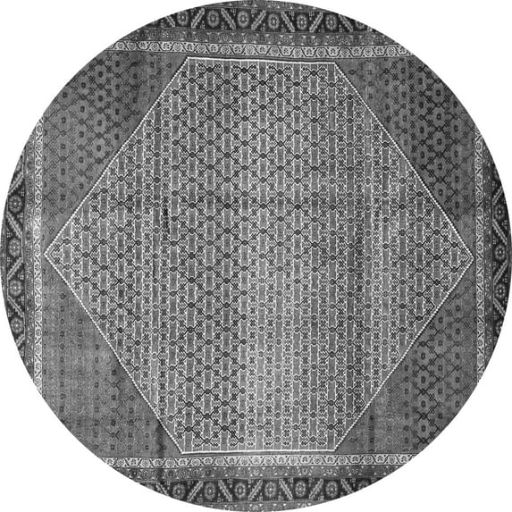 Ahgly Company Indoor Round Persian Gray Traditional Area Rugs, 3' Round