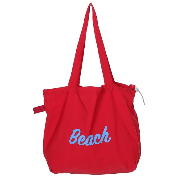 Milisten Red Canvas Shoulder Tote Bag Spacious Shopping Bag with Strong Stitching for Reuse