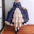 thumbnail image 3 of Babysbule Dresses for Women Fashion Women Vintage Gothic Court Gown Cake Skirt Lace Clashing Patchwork Bow Dress, 3 of 4