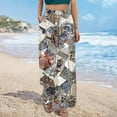 thumbnail image 4 of TMOYZQ Palazzo Pants for Women 2025, Elastic High Waisted Boho Casual Loose Wide Leg Pants Plus Size Print Baggy Lounge Trouser Pants on Clearance, 4 of 6
