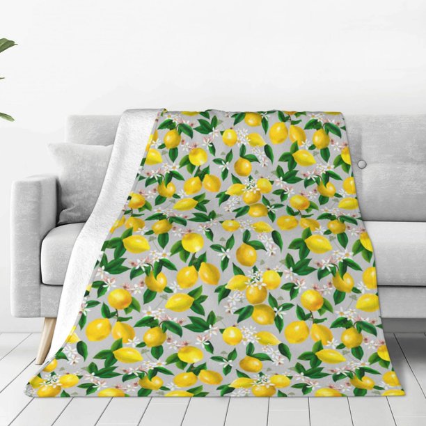 Balery Lemon1 Manta de Felpa Suave y Acogedora – Cobija de Franela Aterciopelada para Cama, Lavable y Cálida para Sofá, Mascotas, Transpirable-50"x40"