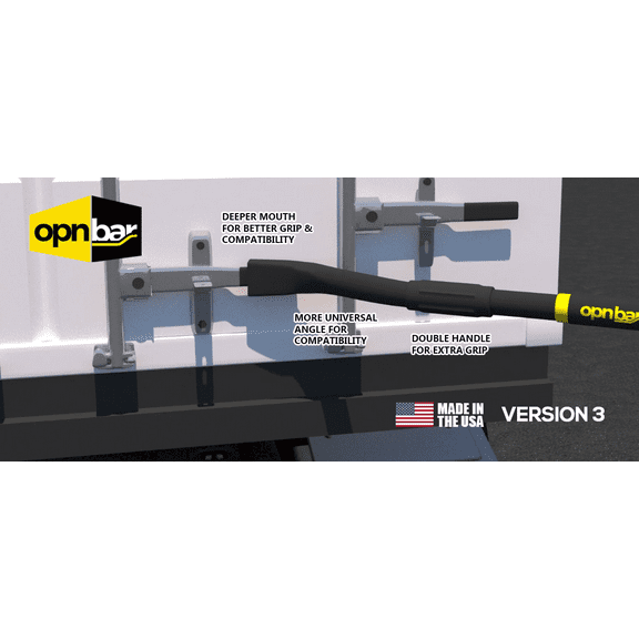 OPNBar Version 3 (1 Pack) Large Mouth Leverage Bar - for Shipping Container Doors - No 5th Wheel Release  - MADE IN USA