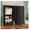 1 Drawer Black, variant on Metal Wardrobe Cabinet with Mirror and Hanging Rod, 71" Black