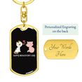 thumbnail image 3 of Happy Meowentine's Day Cat Stainless Steel or 18k Gold Premium Swivel Dog Tag Keychain, 3 of 8