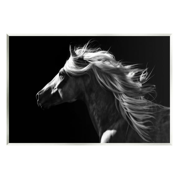 Stupell Industries Windblown Stallion Mane Animals & Insects Photography Unframed Art Print Wall Art, 19 x 13
