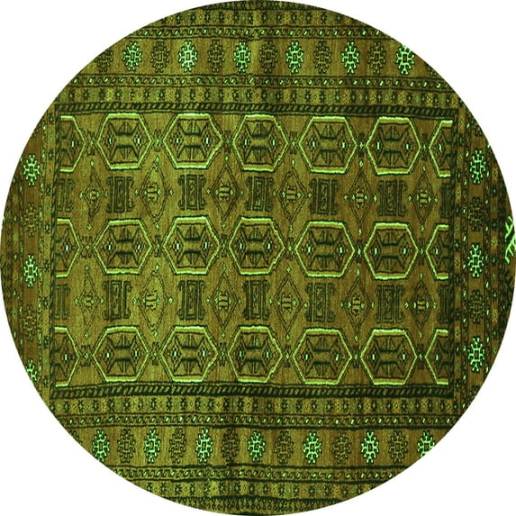 Ahgly Company Indoor Round Persian Green Traditional Area Rugs, 3' Round