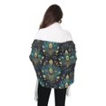 thumbnail image 4 of FORMRS Womens Scarf Winter Soft Long Big Warm Shawls Wrap Tassel Scarves, Gold Peacock Pattern, 4 of 9