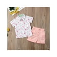 thumbnail image 3 of Hirigin Toddler Baby Boy Summer Outfits Flamingo Short Sleeve Button Down Shirt  Casual Shorts Set  1-6 Years Clothes, 3 of 7
