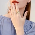 thumbnail image 4 of CILENON Gold Band Ring Woman Gold Square Zirconia Ring Simple Fashion Jewelry Popular Accessories Gold Engagement Rings for Women Thumb Rings for Women Ring Set for Women(Gold,5), 4 of 6