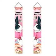 Easter Decoration Couplet Banner Porch Sign- Welcome Easter Hanging Front Door Couplet Outdoor Indoor Easter Party Ornament
