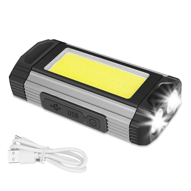 COB XPE Work Light Portátil Recargable Inspección de Inspección Ajustable Dorch 6500-7000K Reparación de automóviles para el hogar Camping Plata seitruly OD010983-02B