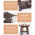 thumbnail image 5 of 21.8"W Shower Bench, HDPE Waterproof Bathroom Benches w/ Storage & Handles, Seat Stool for Indoor Outdoor Use, Dark Brown, 5 of 7