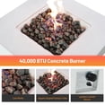 thumbnail image 3 of Mondawe 30" Square Concrete Propane/Natural Gas Fire Pit table, 3 of 9