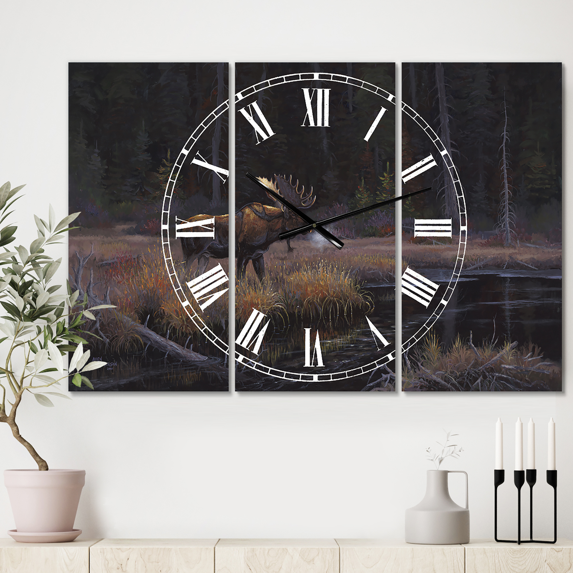 Designart 'Evening Light' Oversized Traditional Wall Clock