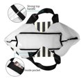 thumbnail image 4 of Pofeuu Black And White Thick Stripes Print Reusable Grocery Bags - Washable, Foldable, Packable Tote, Large Handles, Heavy Duty, Zippered Top Pouch, 4 of 8