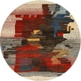 thumbnail image 1 of Ahgly Company Indoor Round Contemporary Saffron Red Abstract Area Rugs, 7' Round, 1 of 6