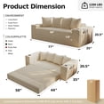 thumbnail image 2 of Leumius 2-in-1 Convertible Sofa Bed,Boneless Corduroy Modular Sleeper Couch with Cup Holders & Side Storage Pockets,Oversized Deep Seat Sofa for Living Room, Apartment, Guest Room,Cream, 2 of 8