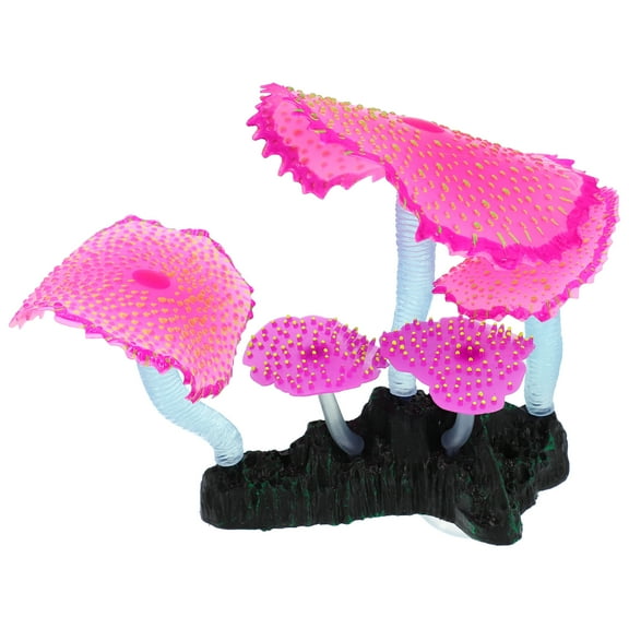 Unique Bargains Soft Silicone Glowing Aquarium Simulation Coral 11cm Height Fluorescence Aquatic Artificial Coral 1 Pcs