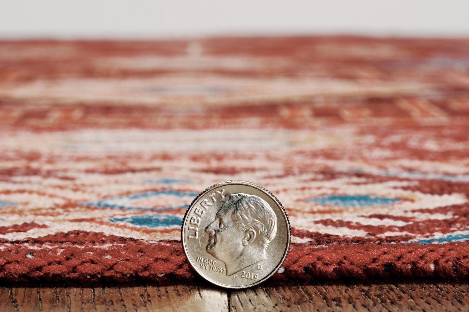 Devlin 2' x 8' Washable Runner, Red and Ivory