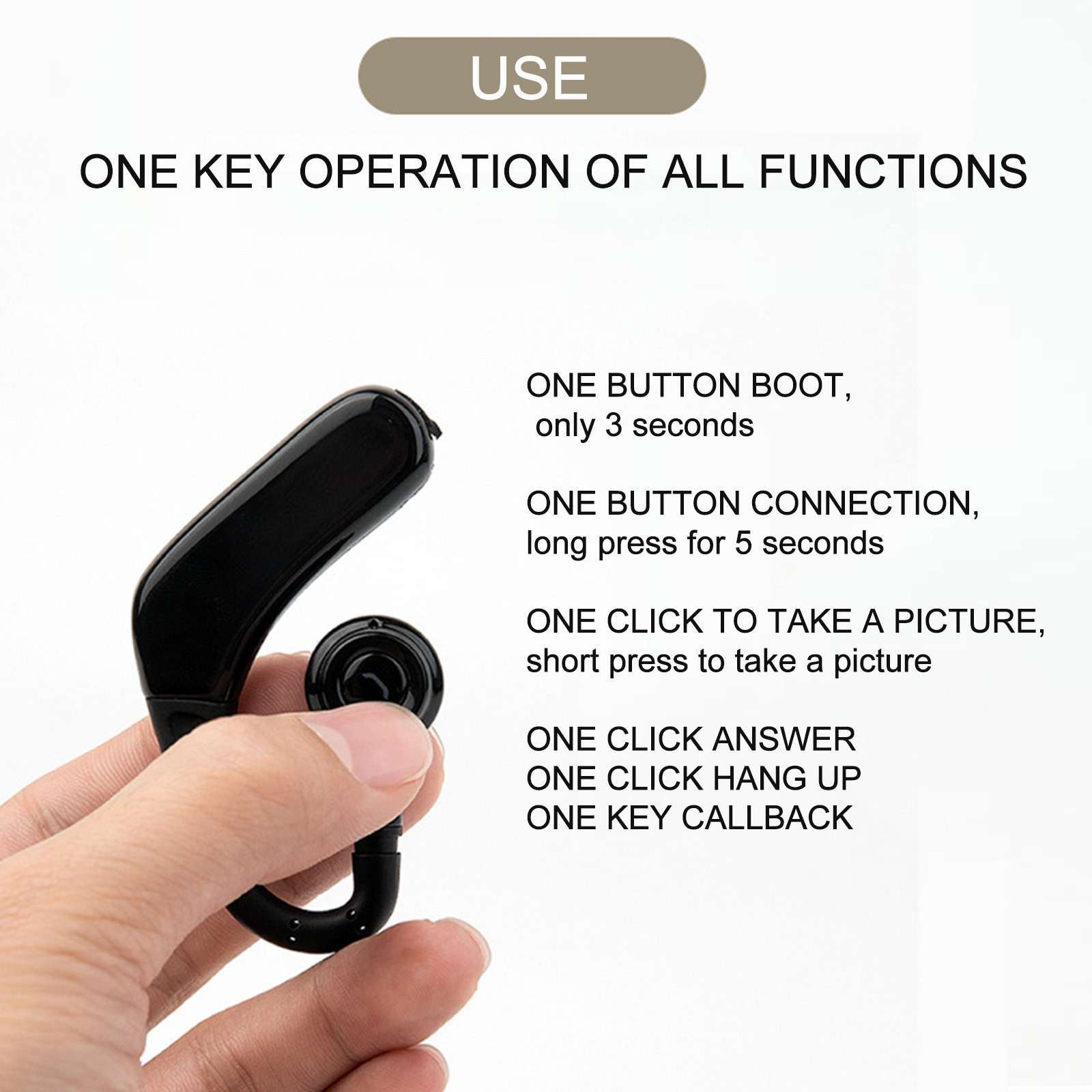 Ear Buds Open Ear Headphones Wireless Earbuds 80Hrs Playtime Bluetooth Ear Buds with Earhooks Bluetooth 5.4 Touch Control Air Conduction Sport Headsets IPX7 Waterproof Earphones for Running - Black