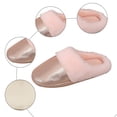 thumbnail image 4 of Metallic Sparkly Fuzzy Slippers for Women Bride Wedding Glitter Silver Gold Plush Scuff Memory Foam House Shoes, 4 of 6