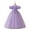 Light Purple, variant on Girls Elegant Ruffle Off Shoulder Lace Flower Girl Dress Formal Wedding Party Gown Princess Birthday Pageant Dress