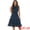 Dark Blue, variant on Smocked Waist Gilding Metallic Stars Chiffon Dress XL Black
