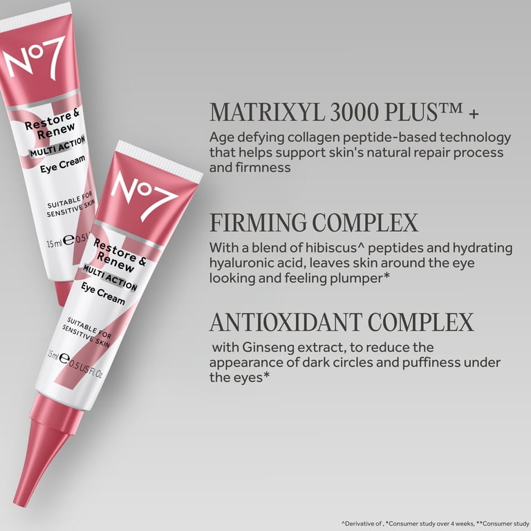 No7 Restore & Renew Anti-Aging Eye Cream: Wrinkle Treatment, Fine