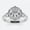 White, variant on Floral Engagement Ring 2.65 Carat Cushion Cut Moissanite Halo Wedding Ring in 18K White Gold Plating over Silver