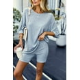 thumbnail image 2 of Ekouaer Pajamas Set 2 Piece Lounge Sets Ribbed Knit Matching Outfits T-shirt Biker Shorts Sleepwear Loungewear Sweatsuits, 2 of 6