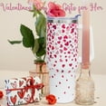 thumbnail image 2 of Valentines Tumbler 40 oz - Insulated Stainless Steel Cup with Handle, Straw & Leak Proof Lid - Heart Design Reusable Water Bottle - Valentines Gifts for Her, 2 of 6
