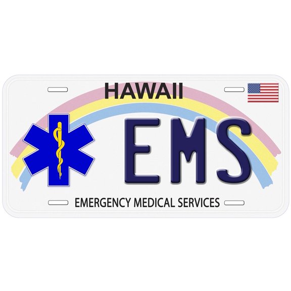Hawaii EMS Novelty Car Auto License Plate