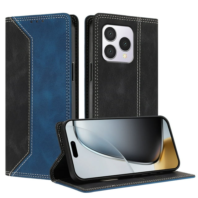 Phone Case for Cubot A40 FOXDOCK Premium Leather,Creative Dual-Color Cover with Card Slot,Shockproof