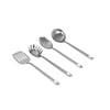 Mainstays Stainless Steel 4-piece Kitchen Utensil Set, Spatula, Slotted Spoon, Ladle and Pasta Spoon