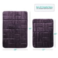 thumbnail image 2 of Clara Clark Bathroom Rugs, Velvet Memory Foam Bath Mat, Ultra Soft Non Slip and Absorbent - Tiled - Set of 2 - Purple, 2 of 6