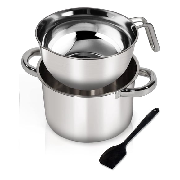 Juego de olla a baño María Marsheepy 1,25 L + 2,2 L de acero inoxidable