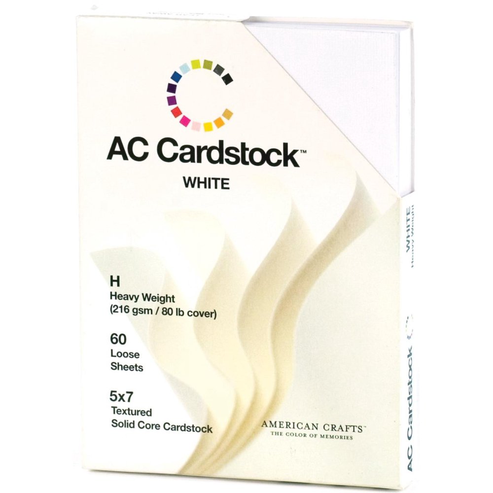 5 x 7inch White AC Cardstock Pack by Includes 60 sheets of heavy