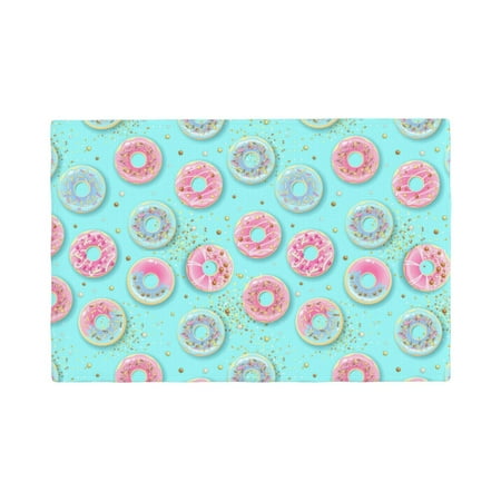 

Placemats Set of 4 Colorful Sweet Donuts Heat Resistant Non - Slip Place mats Waterproof table mat for Kitchen Dining-4片装